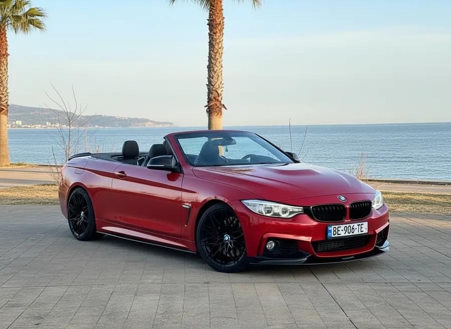 Red BMW 4 Series Convertible rental Batumi